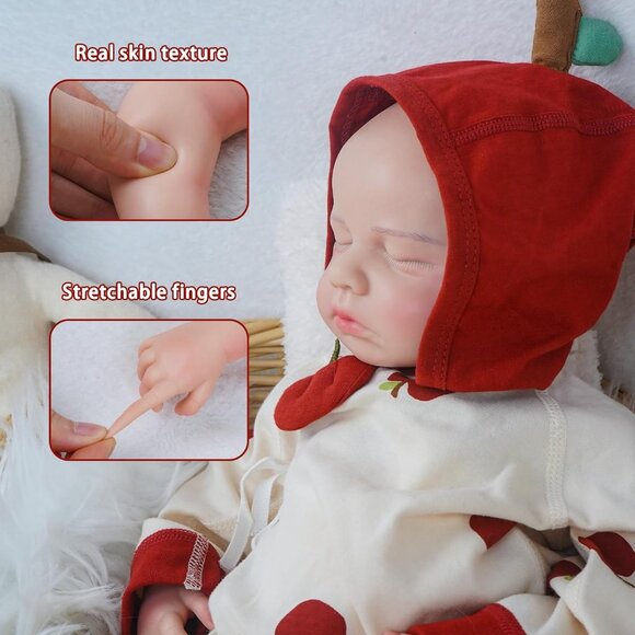 🆕18.9in Full Silicone Reborn Baby Girl Dolls Lifelike Weighted Doll Gift Toy - Picture 9 of 10